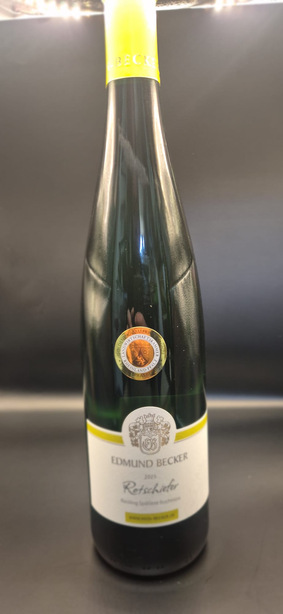Rotschiefer Riesling, Zeltingen-Rachtiger Deutschherrenberg Steillage, Spätlese fruchtsüss / GOLDENE KAMMERPREISMÜNZE